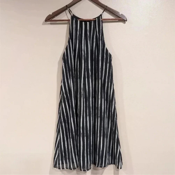 Lush Dresses & Skirts - Lush High Neck Spaghetti Strap Striped Dress, Size Small